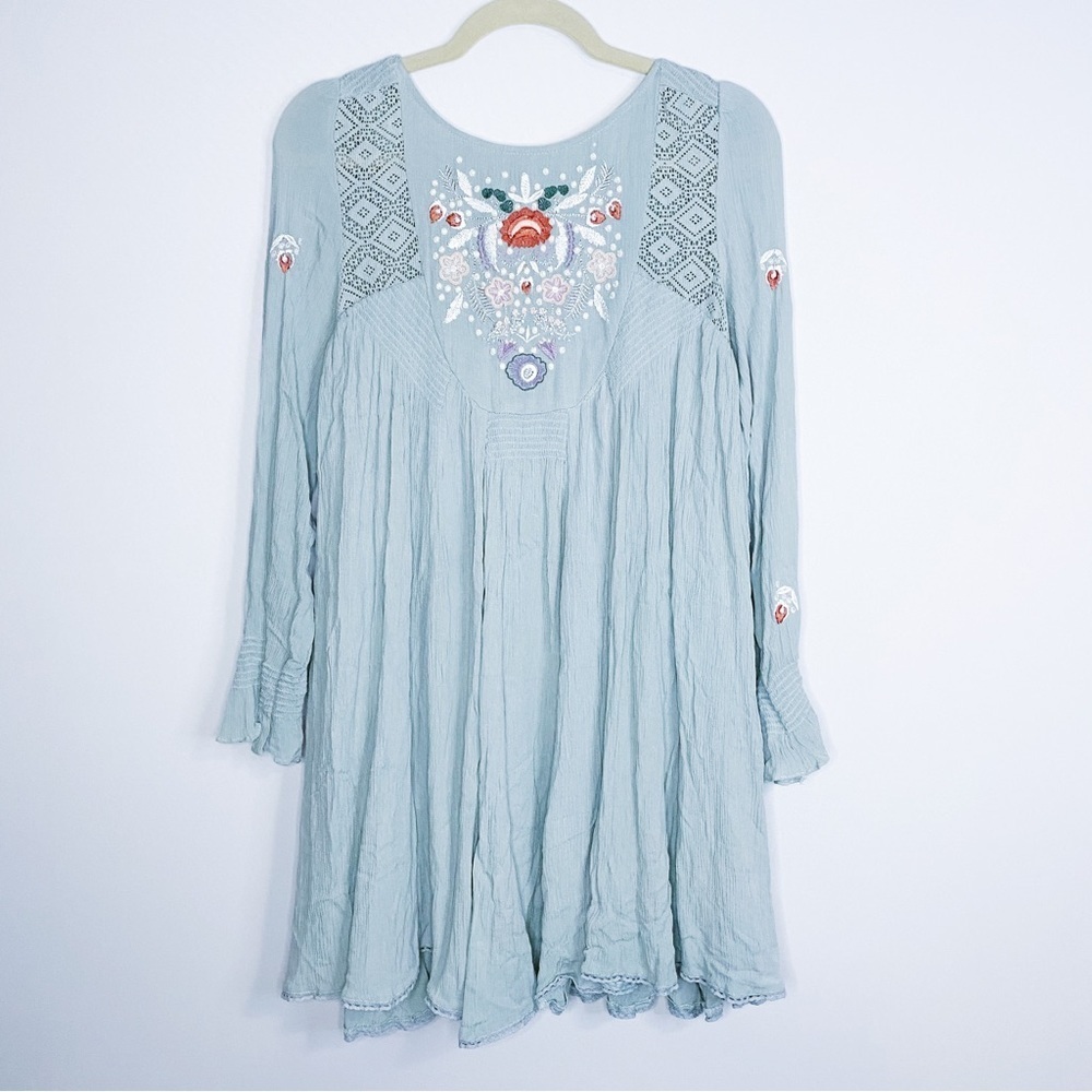 Free People - Seafoam Embroidered Dress
